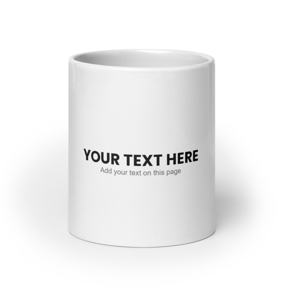 Custom text mug, 20 oz, front view